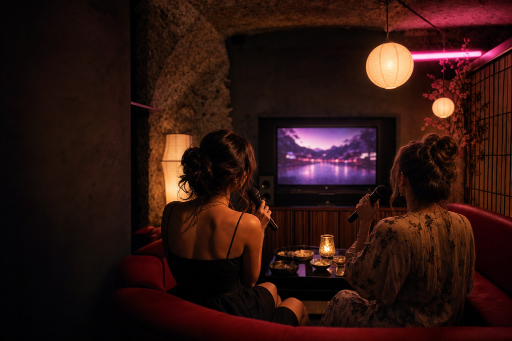 Sala karaoke privata e intima per due persone a Verona – karaoke box giapponese da Babbuino Experience